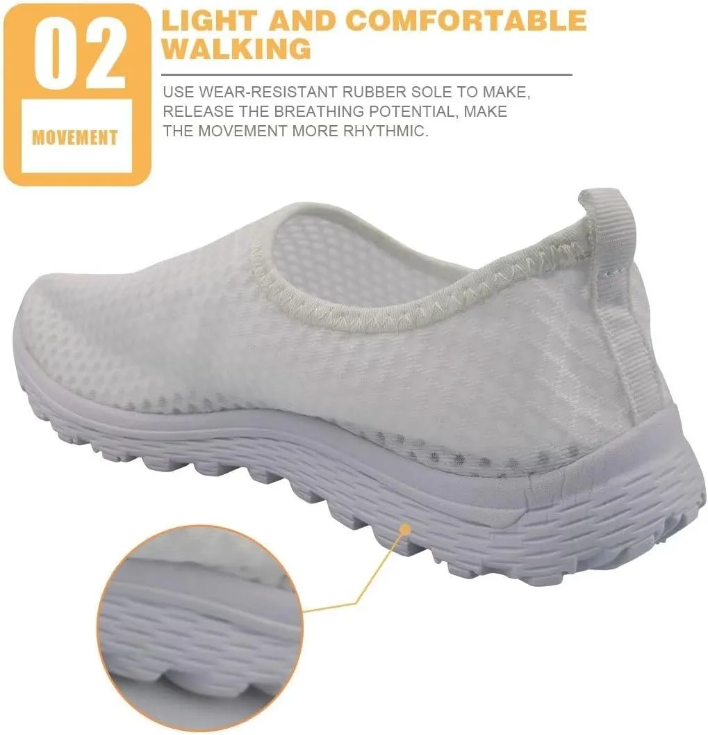 FKELYI Women's Slip On Halloween Walking Shoes Athletic Tennis Sneakers Breathable Mesh Running Shoes
