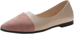 Flats for Women Pointed Toe Slip On Shoes Comfortable Flat Shoes Suede Ballet Flats Dress Shoe