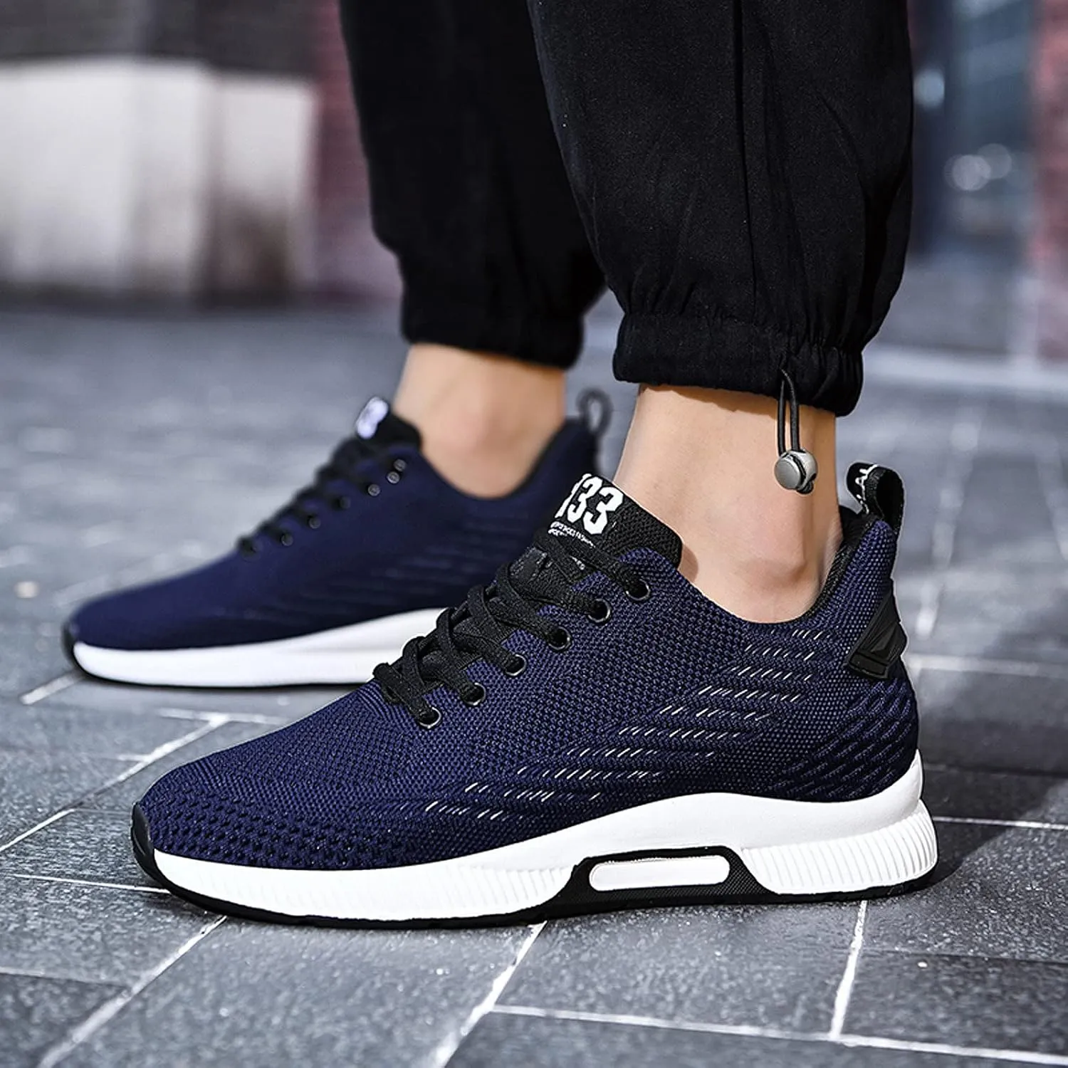 FLIOZY Elevator Sneakers 2.36 Inches Men's Invisible Height Increasing Elevator Shoes Lace up Sports Sneakers Casual Walking Shoes