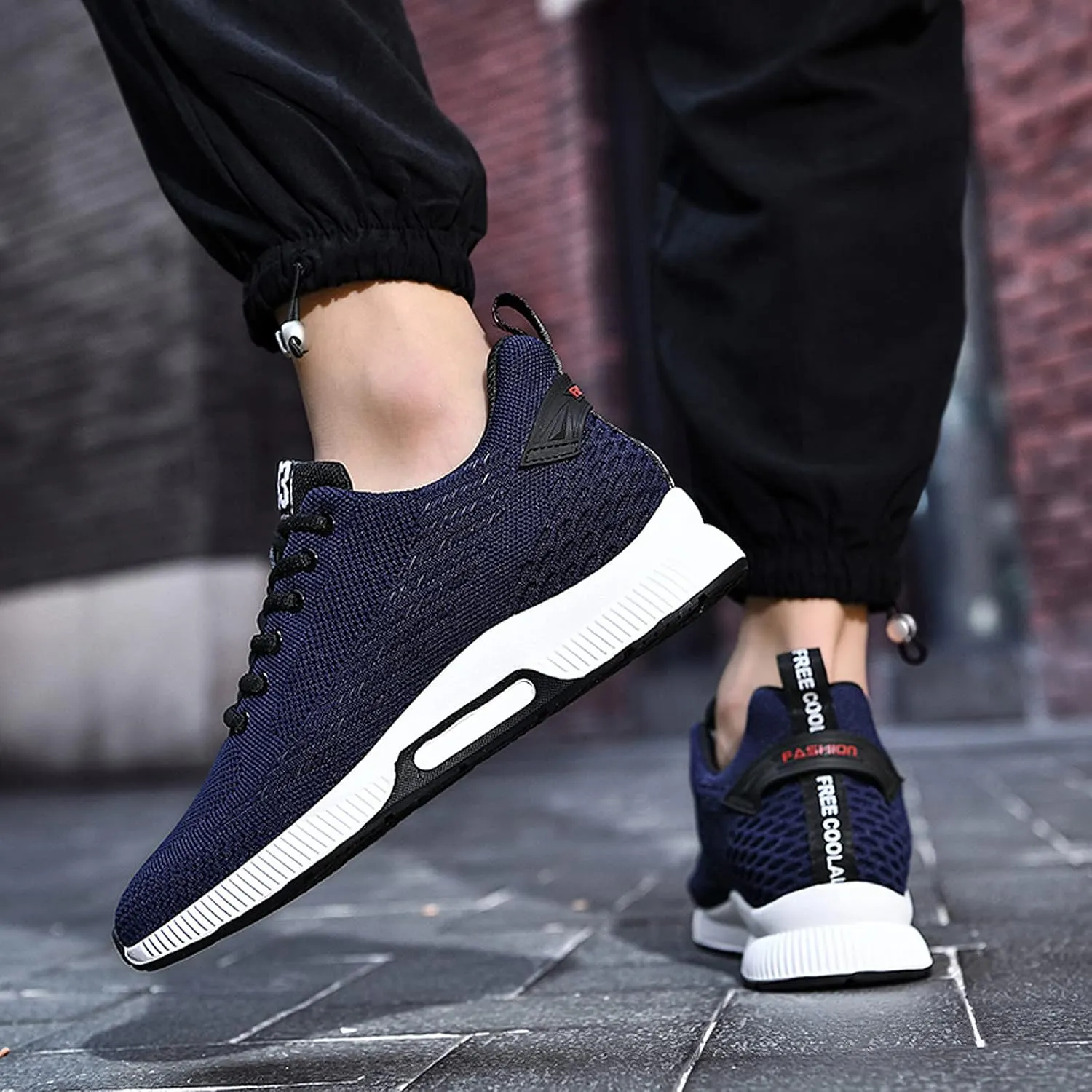 FLIOZY Elevator Sneakers 2.36 Inches Men's Invisible Height Increasing Elevator Shoes Lace up Sports Sneakers Casual Walking Shoes