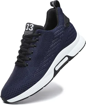 FLIOZY Elevator Sneakers 2.36 Inches Men's Invisible Height Increasing Elevator Shoes Lace up Sports Sneakers Casual Walking Shoes
