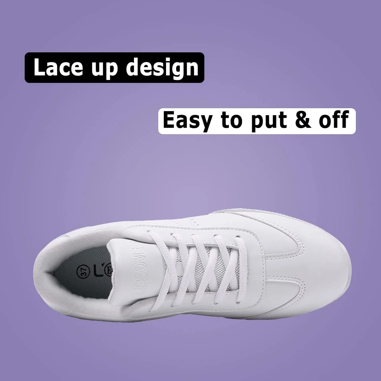 FLIOZY Womens Cheer Dance Shoes Girls White Cheerleading Competition Sports Shoes Athletic Walking Sneakers