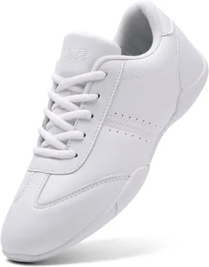 FLIOZY Womens Cheer Dance Shoes Girls White Cheerleading Competition Sports Shoes Athletic Walking Sneakers