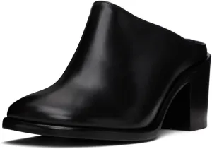 FOWT Women Fashion Closed Round Toe Mules Backless Mid Chunky Block Heels Slip On Comfy Daily Work Dress Shoes Size 4-16 US