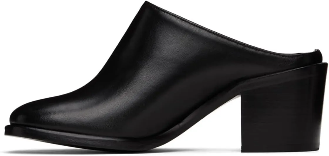 FOWT Women Fashion Closed Round Toe Mules Backless Mid Chunky Block Heels Slip On Comfy Daily Work Dress Shoes Size 4-16 US
