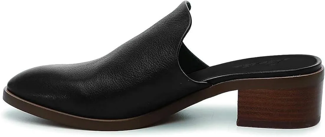 FOWT Women Round Closed Toe Mules Slip On Retro Loafer Low Chunky Block Thick Heel Slides Slippers Backless Pumps Sandals Women Casual Walking Dress Shoes Full Size 4-16 M US