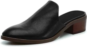 FOWT Women Round Closed Toe Mules Slip On Retro Loafer Low Chunky Block Thick Heel Slides Slippers Backless Pumps Sandals Women Casual Walking Dress Shoes Full Size 4-16 M US