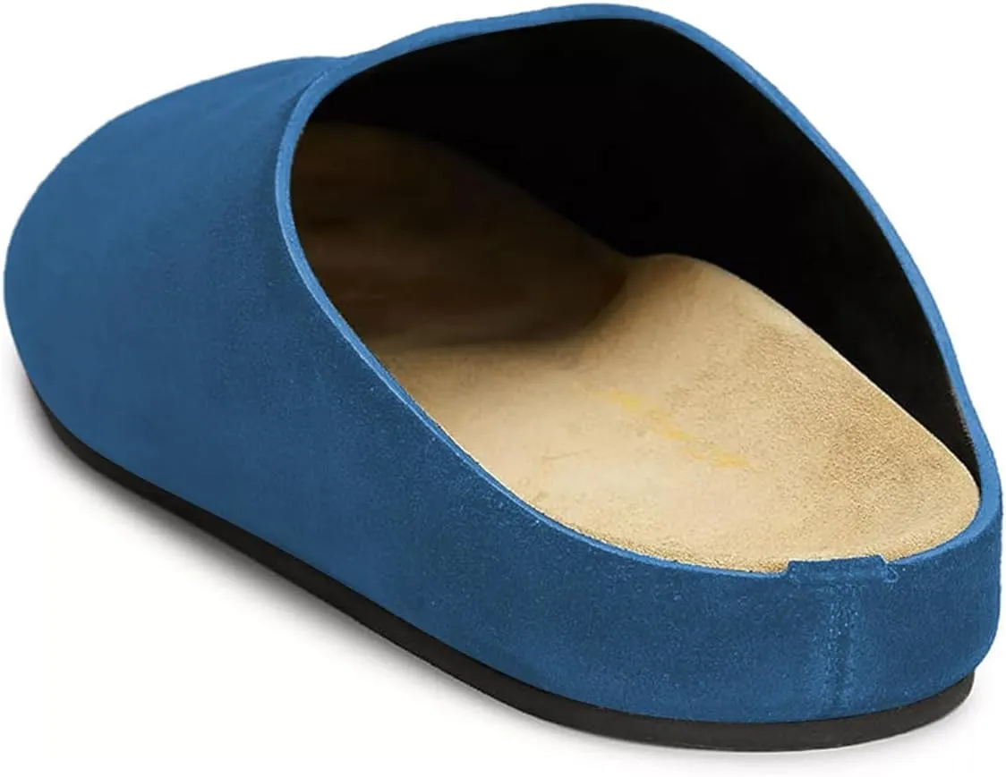 FOWT Women Round Toe Flat Mules Slip on Backless Slippers Comfortable Casual Indoor Outdoor Shoes Size 4-16 US