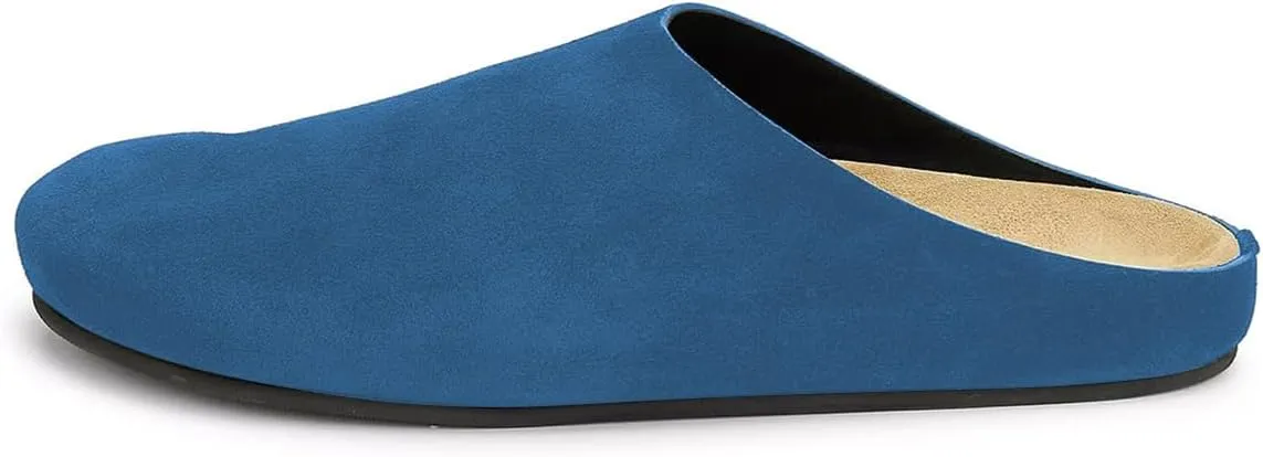 FOWT Women Round Toe Flat Mules Slip on Backless Slippers Comfortable Casual Indoor Outdoor Shoes Size 4-16 US