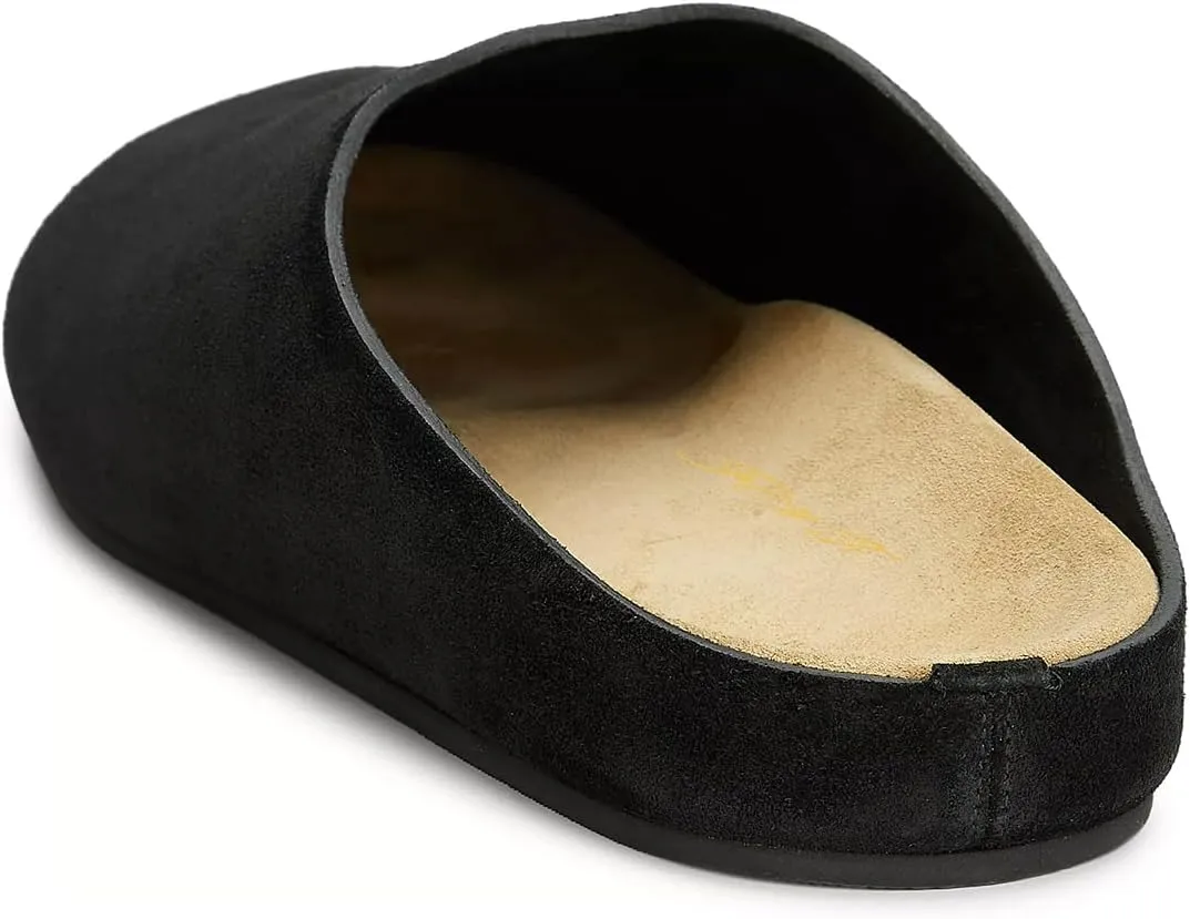FOWT Women Round Toe Flat Mules Slip on Backless Slippers Comfortable Casual Indoor Outdoor Shoes Size 4-16 US