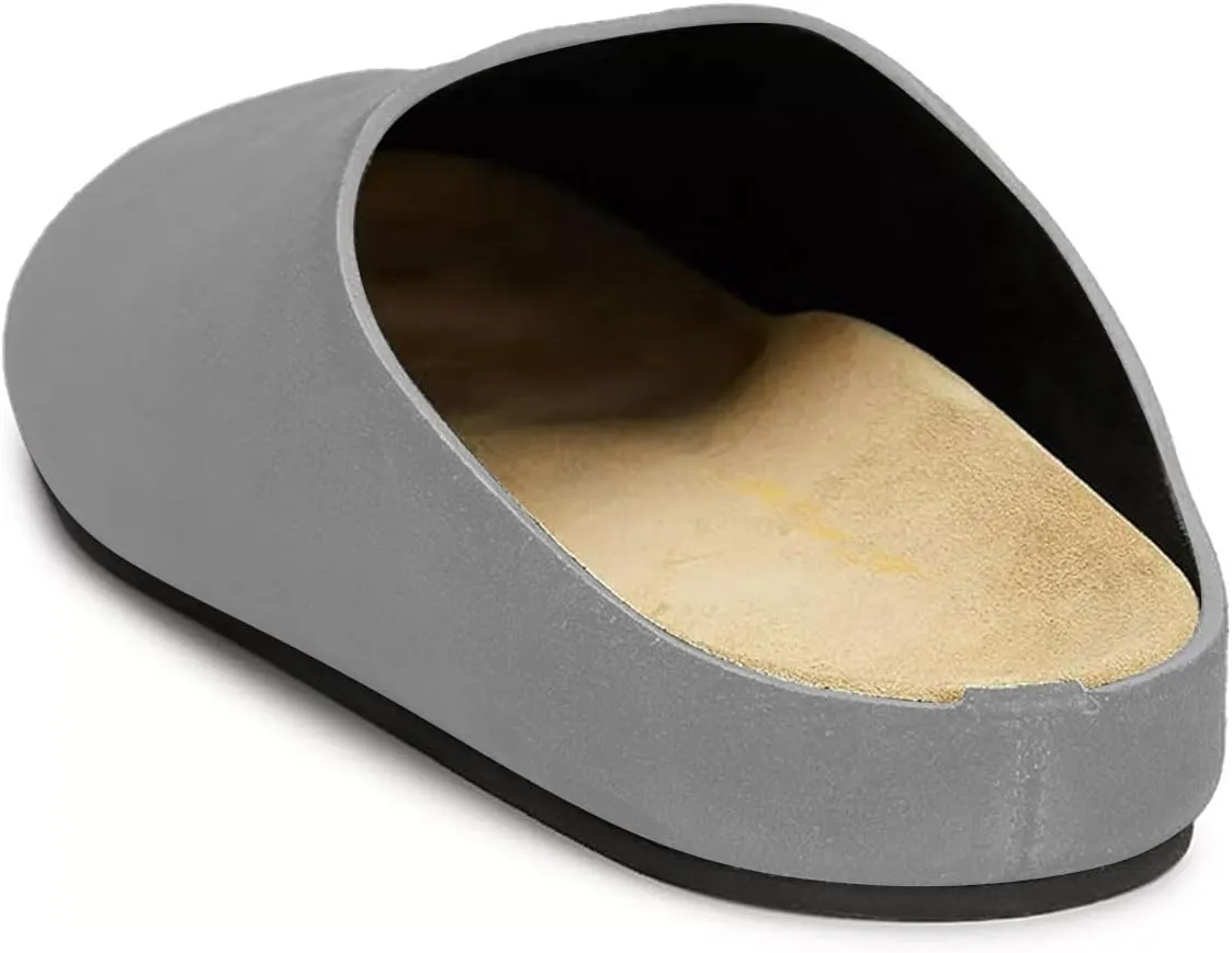 FOWT Women Round Toe Flat Mules Slip on Backless Slippers Comfortable Casual Indoor Outdoor Shoes Size 4-16 US