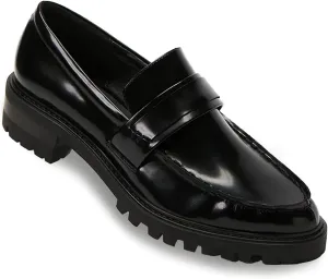FOWT Women's Low Chunky Heel Loafers Round Toe Platform Flats with Lug Sole Casual Comfortable Slip on Unisex Shoes Driving Walking Traveling,4-16 US Size