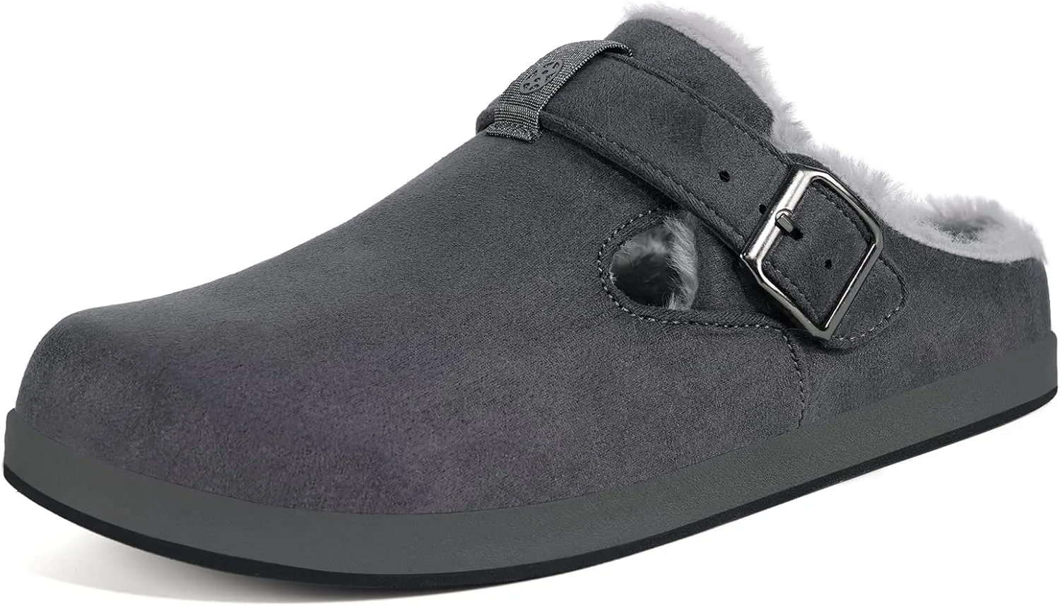 Fur Lined Clogs for Women Men | Suede Winter Slippers with Arch Support | Slip on Mules Potato Shoes with Removable Cushion Footbed | Warm Home House Shoes