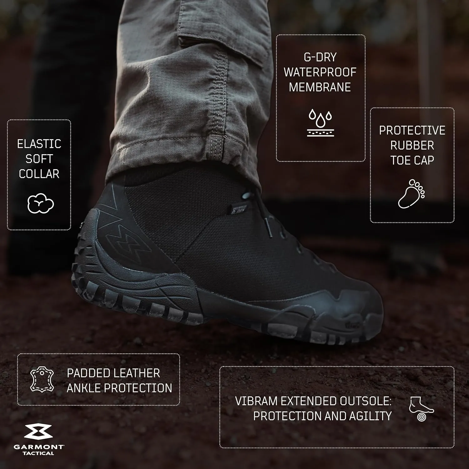 GARMONT TACTICAL Nemesis 4 G-DRY Military and Law Enforcement Tactical Mid Boots for Men and Women, Lightweight, Waterproof, Hiking Shoes