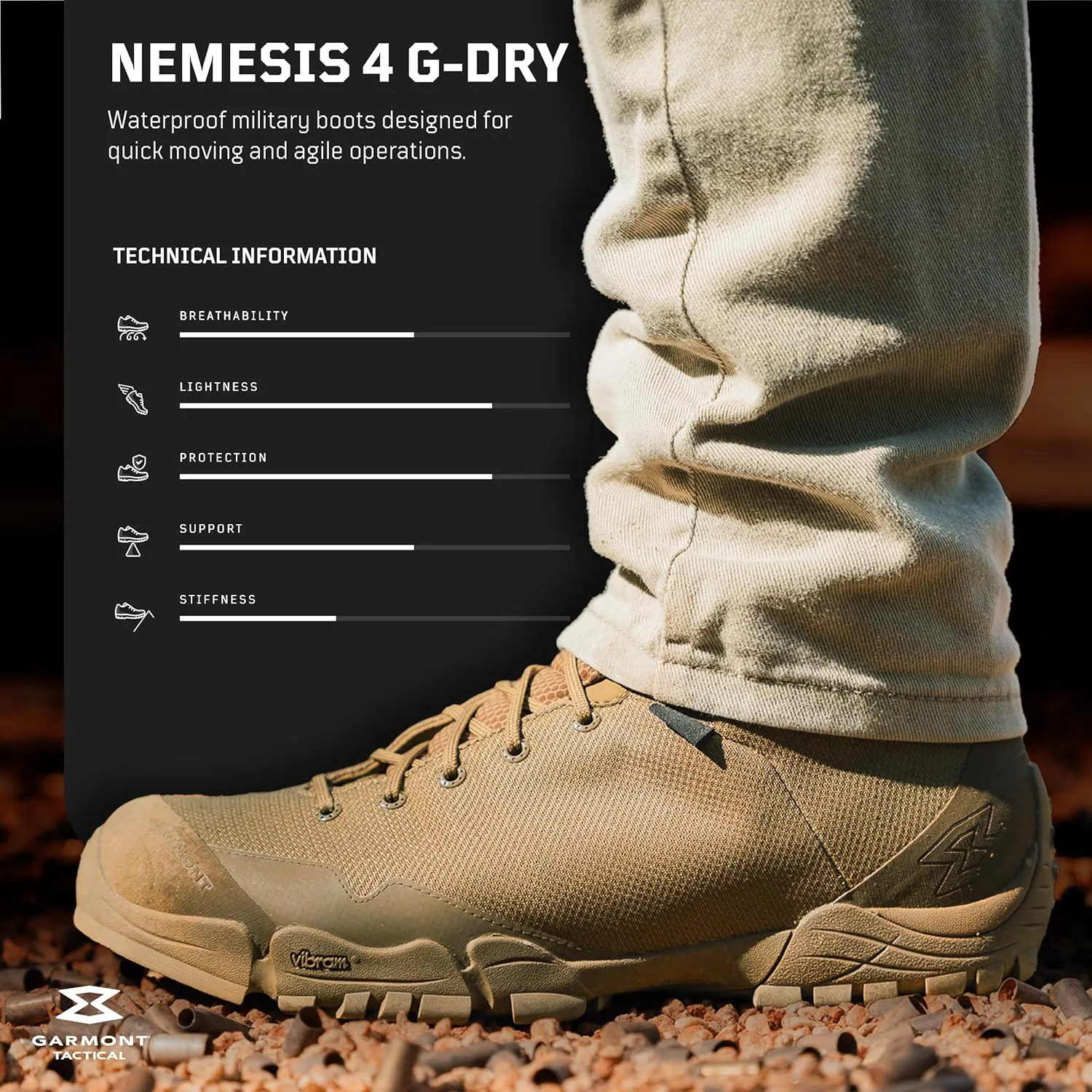 GARMONT TACTICAL Nemesis 4 G-DRY Military and Law Enforcement Tactical Mid Boots for Men and Women, Lightweight, Waterproof, Hiking Shoes
