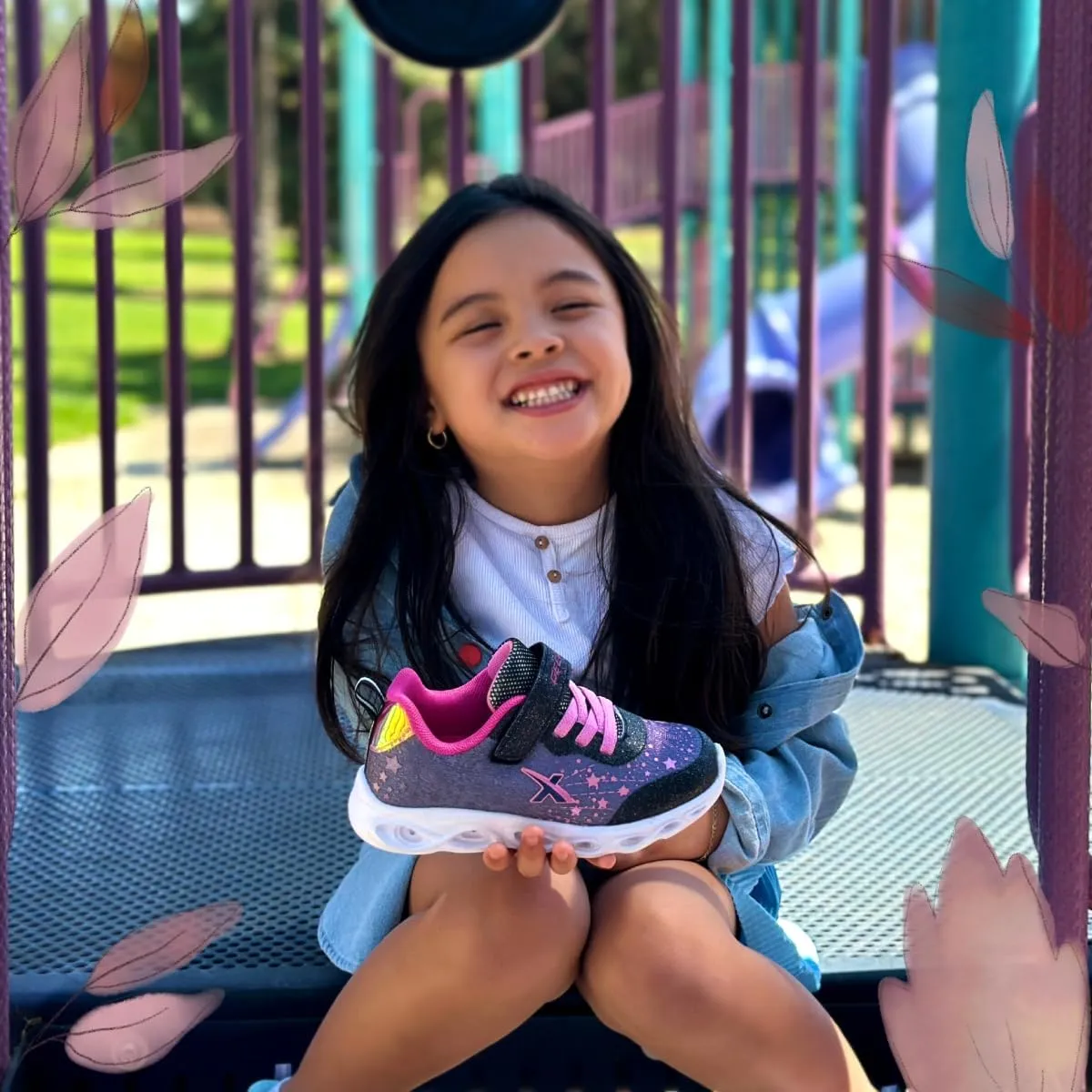 GEERX LUMI Kid Girls Light Up Shoes Toddler Flashing Lights Sneakers Sparkle Glitter Star Tennis Shoe (Toddler, Little Kid)