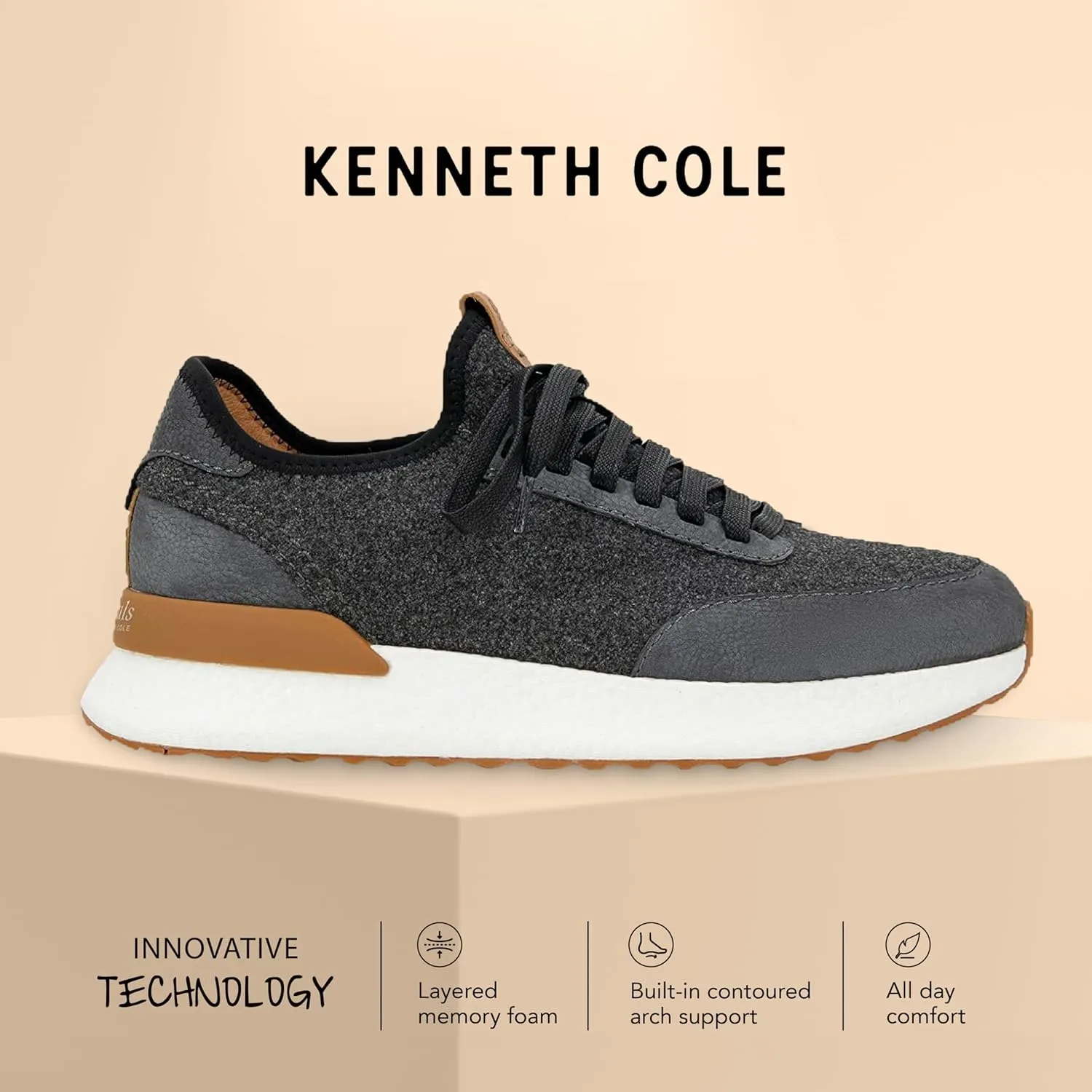 Gentle Souls by Kenneth Cole Men's Laurence Jogger Sneaker Cushioned for All-Day Comfort, Built-in Arch Support