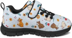 Girls Cute Sneakers Single Buckle Athletic Shoes Breathable Mesh Sneaker for Running Tennis Walking US 11-2.5