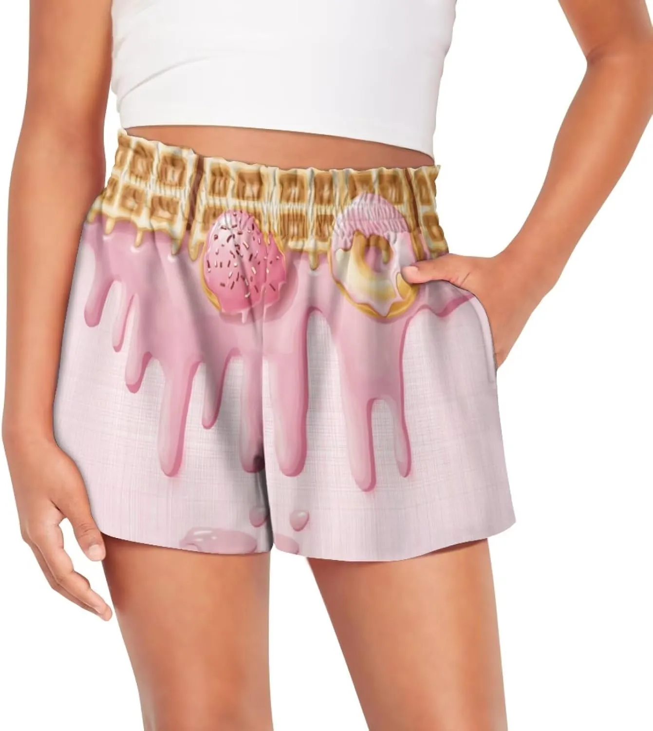 Girls Shorts 1-16 Kids Athletic Shorts with Pockets High Waisted Running Swim Yoga Cute Graphic Shorts Pants