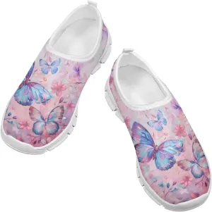 Girls Slip On Sneakers Little Girls Tennis Shoes for Outdoor Activities