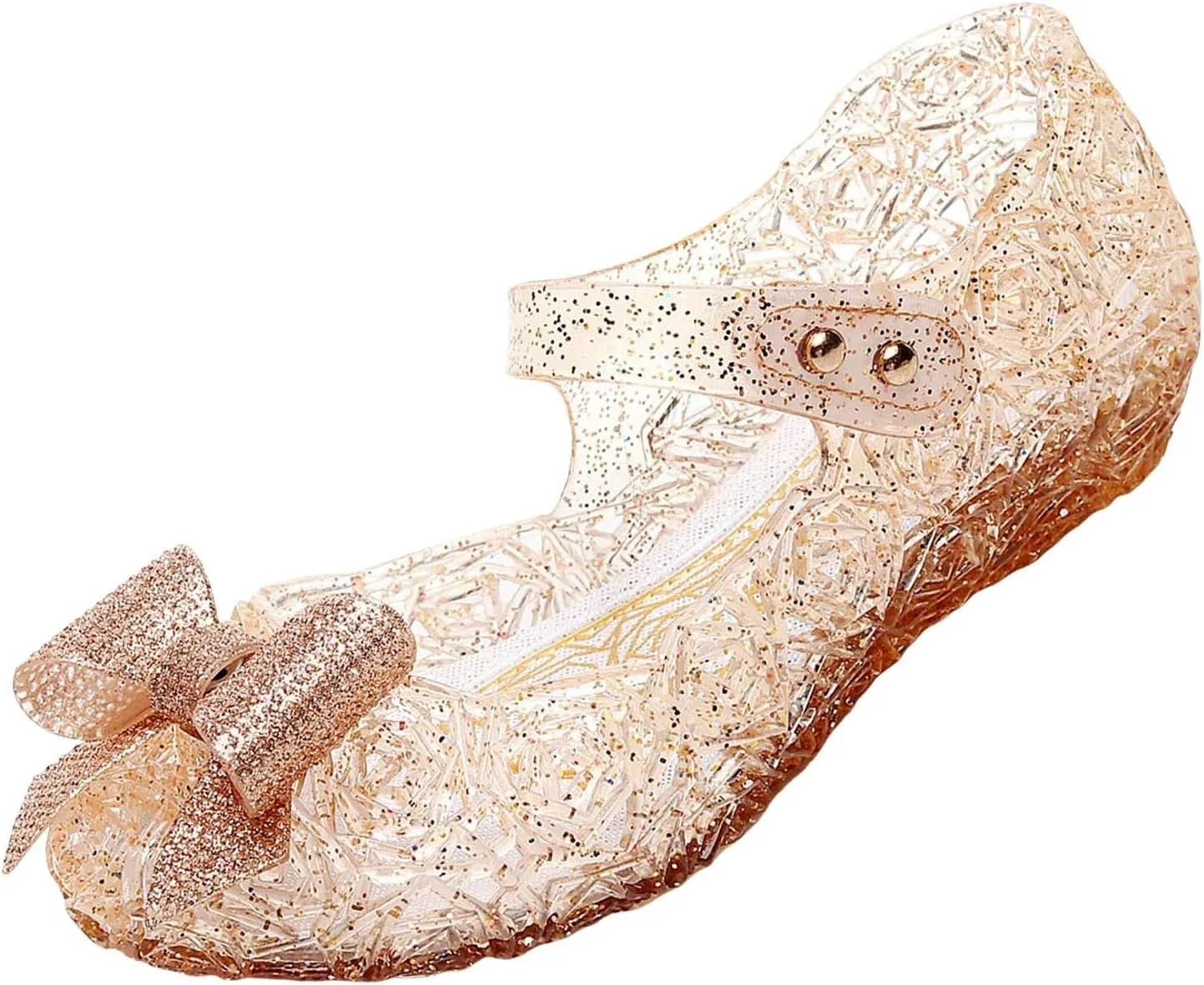 Glitter Jelly Sandals for Girls Kids Dance Party Cosplay Birthday Dress Up Shoes Bowknot Princess Flat Fancy Mary Jane Shoes