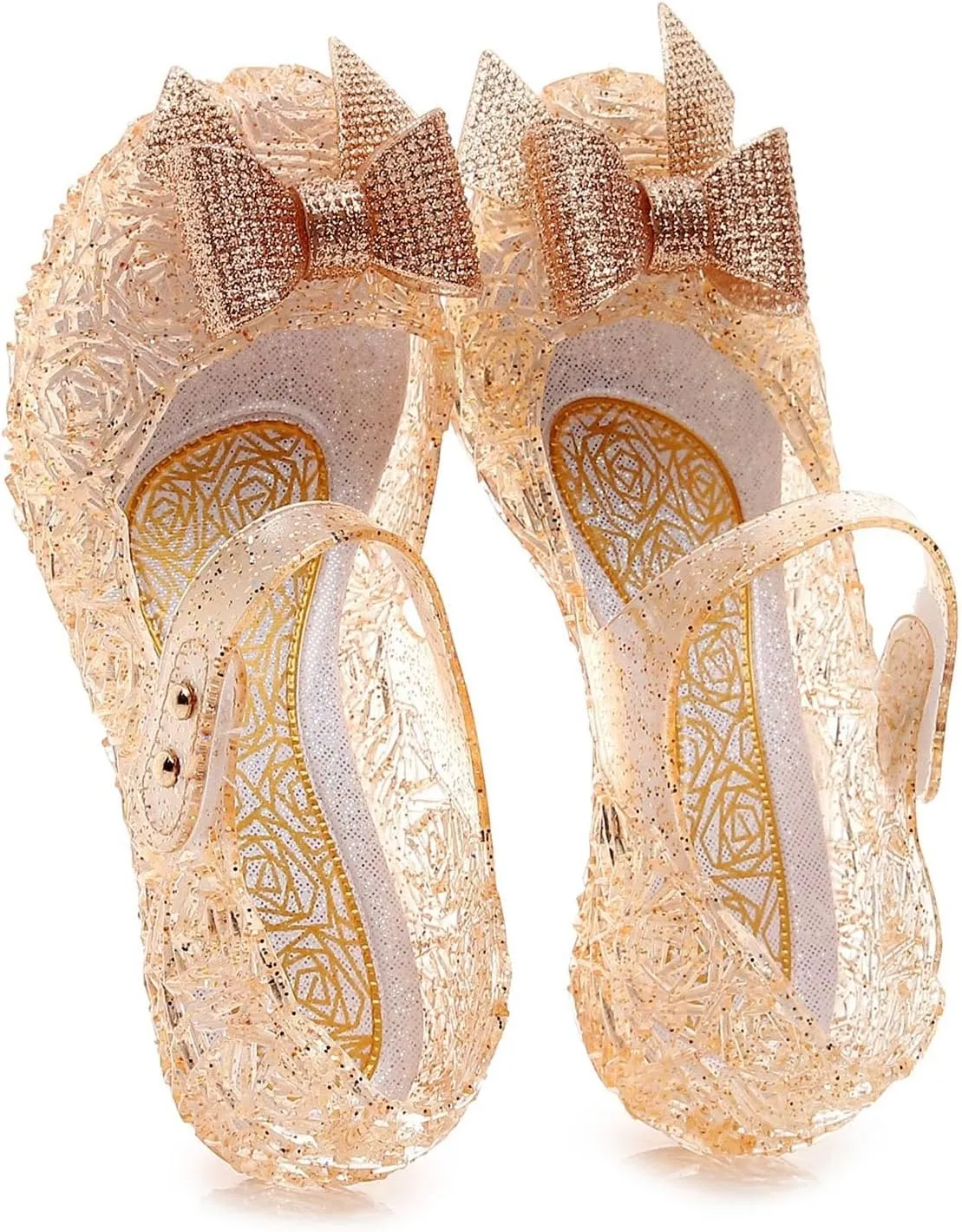 Glitter Jelly Sandals for Girls Kids Dance Party Cosplay Birthday Dress Up Shoes Bowknot Princess Flat Fancy Mary Jane Shoes