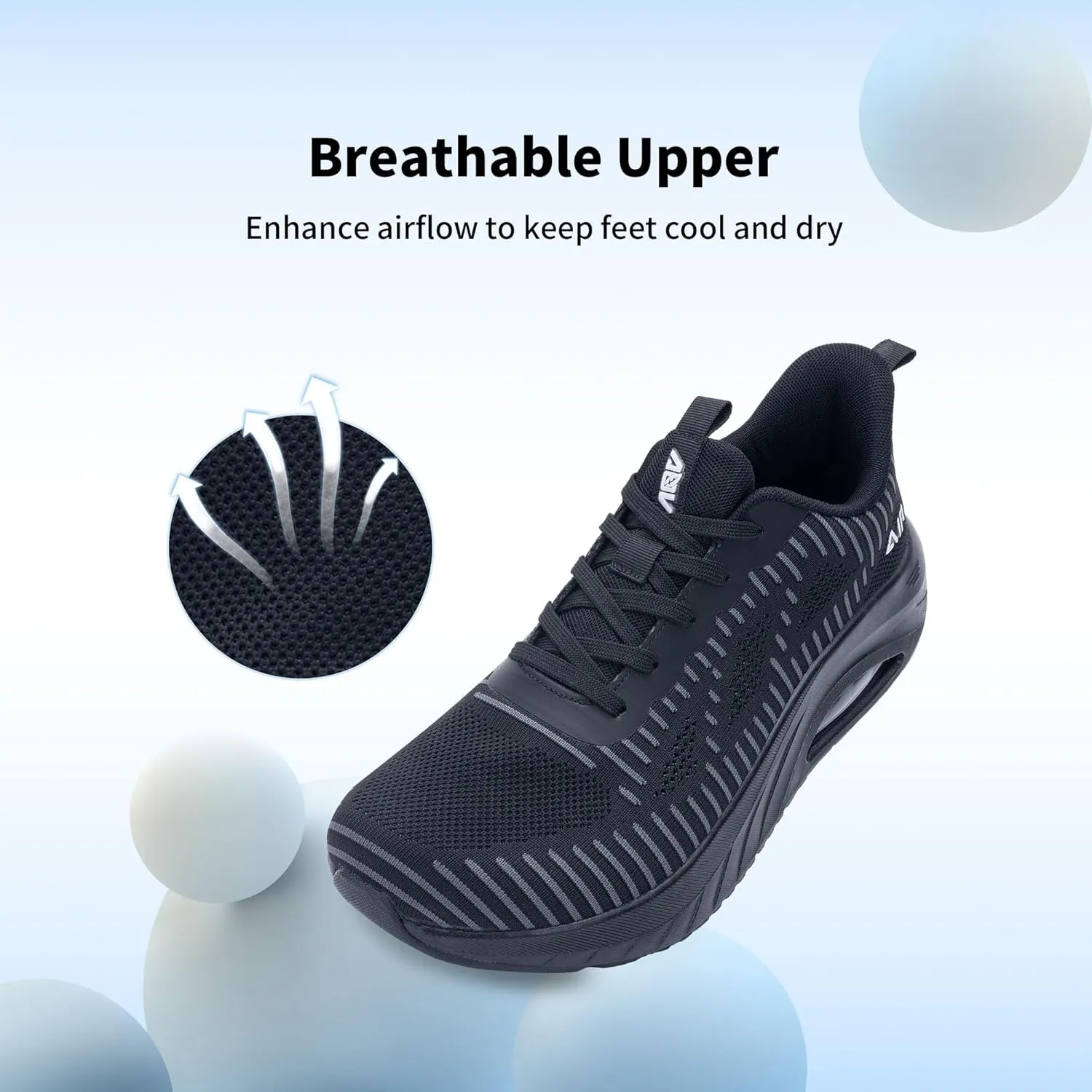 GOOBON Men's Wide Toe Box Walking Shoes with Arch Support Orthotic Tennis Sneakers for Plantar Fasciitis Bunions Flat Feet