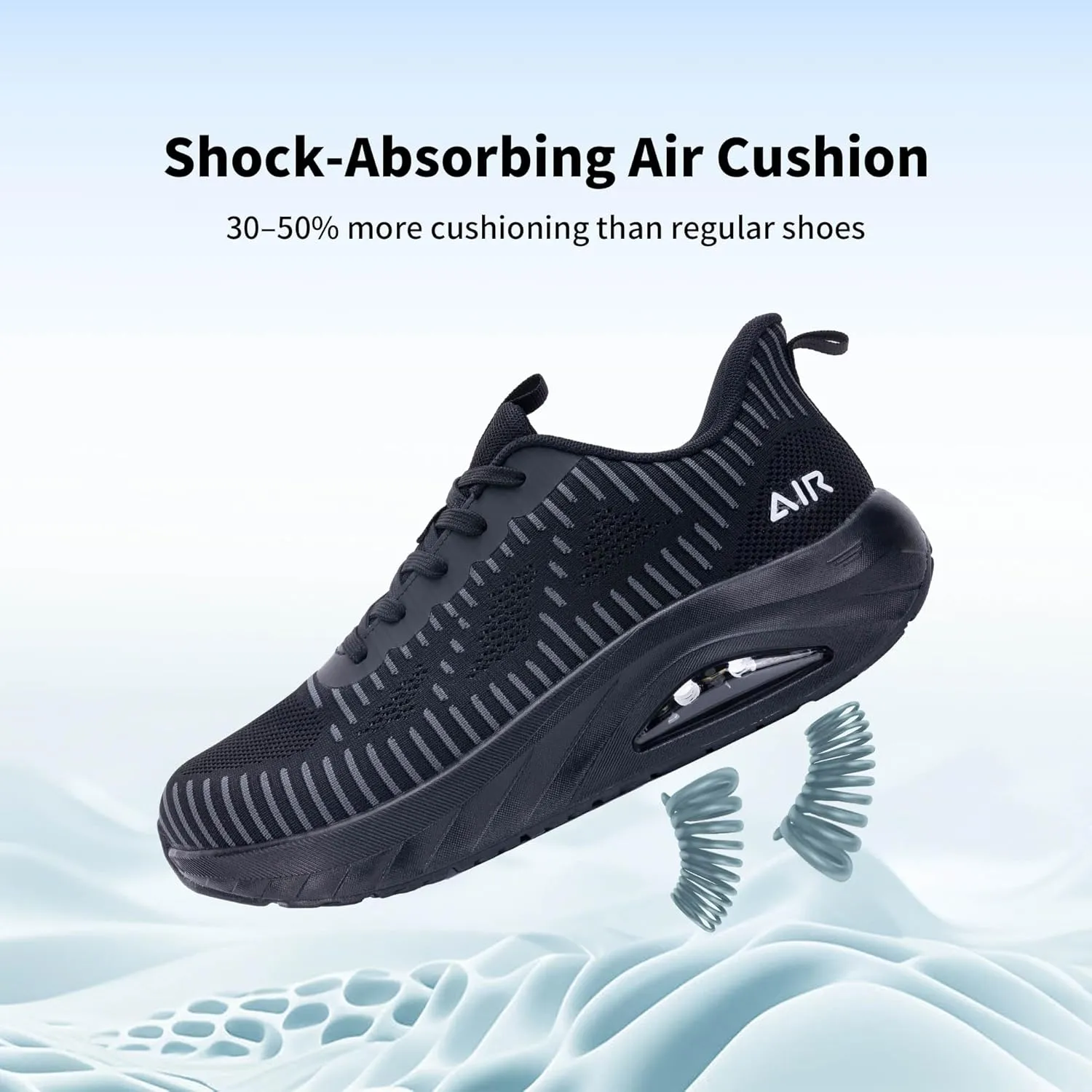 GOOBON Men's Wide Toe Box Walking Shoes with Arch Support Orthotic Tennis Sneakers for Plantar Fasciitis Bunions Flat Feet