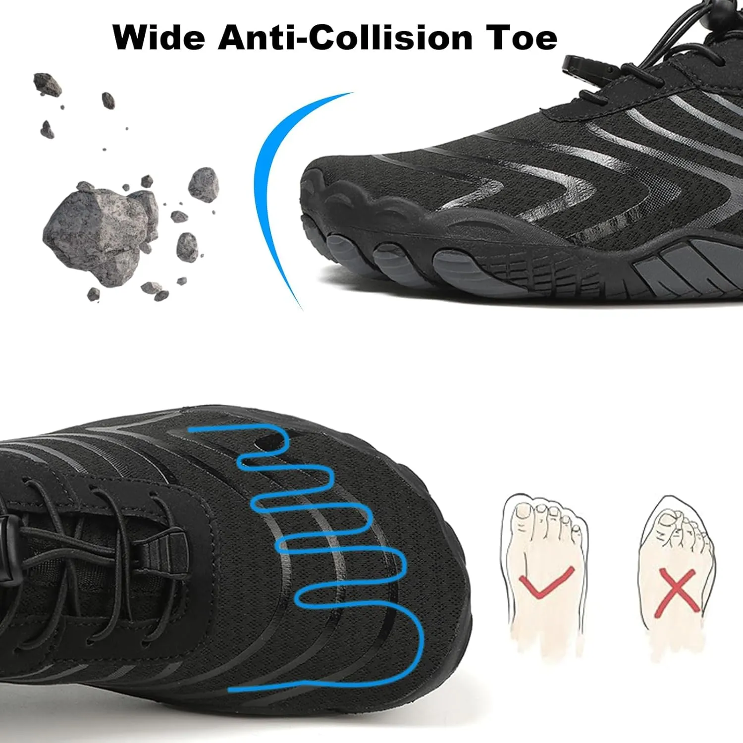 Grounded Footwear Barefoot Shoes Women&Men Neuropathy Hiking Footwear Barefoot Womens Shoes Non-Slip Outdoor Unisex Water Pro Beach Shoe Wide Toe Box Sneakers, Diabetic Shoe, Waterproof, Quick-Dry