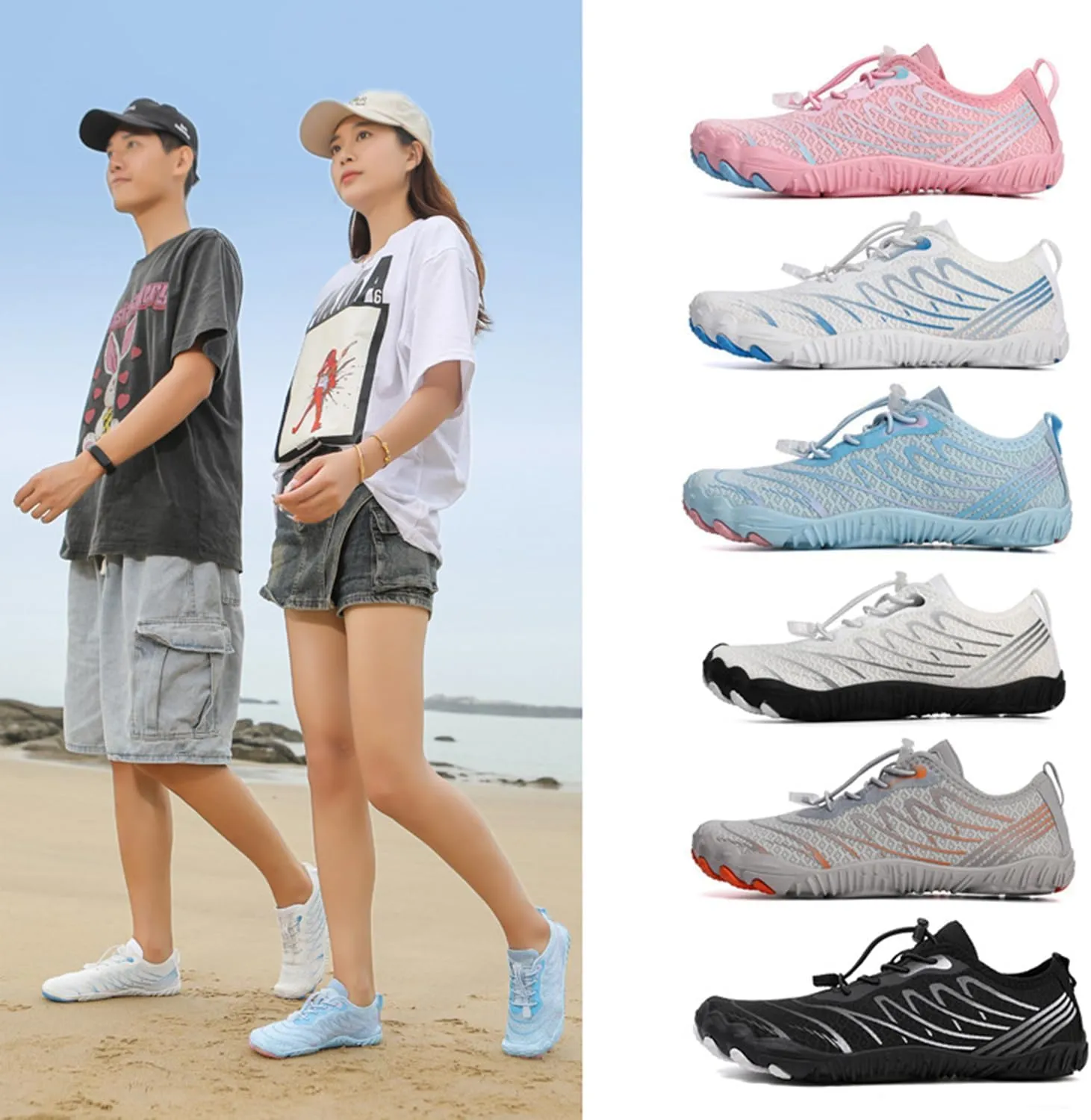 Grounding Shoes for Women and Men, Barefoot Hiking Shoes, Zero Drop Sole, Wide Toe Box Quick-Dry Trail Running Sneakers (13,906 Blackwhite)