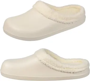 Harssidanzar Mens Womens Fur Lined Clogs Winter Garden Shoes Unisex Warm House Slippers Indoor Outdoor Mules HU202US