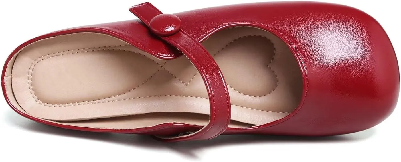 Hee grand Mules for Women Flats Square Toe Slip on Flat Slides Comfortable Suede Women Slippers Backless Loafer Shoes