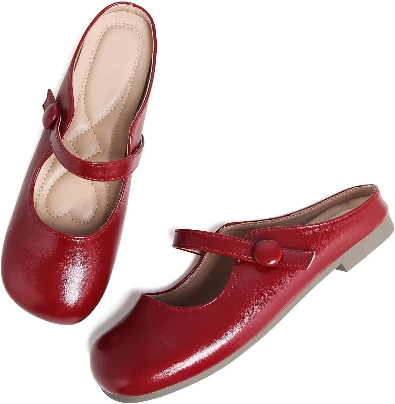 Hee grand Mules for Women Flats Square Toe Slip on Flat Slides Comfortable Suede Women Slippers Backless Loafer Shoes
