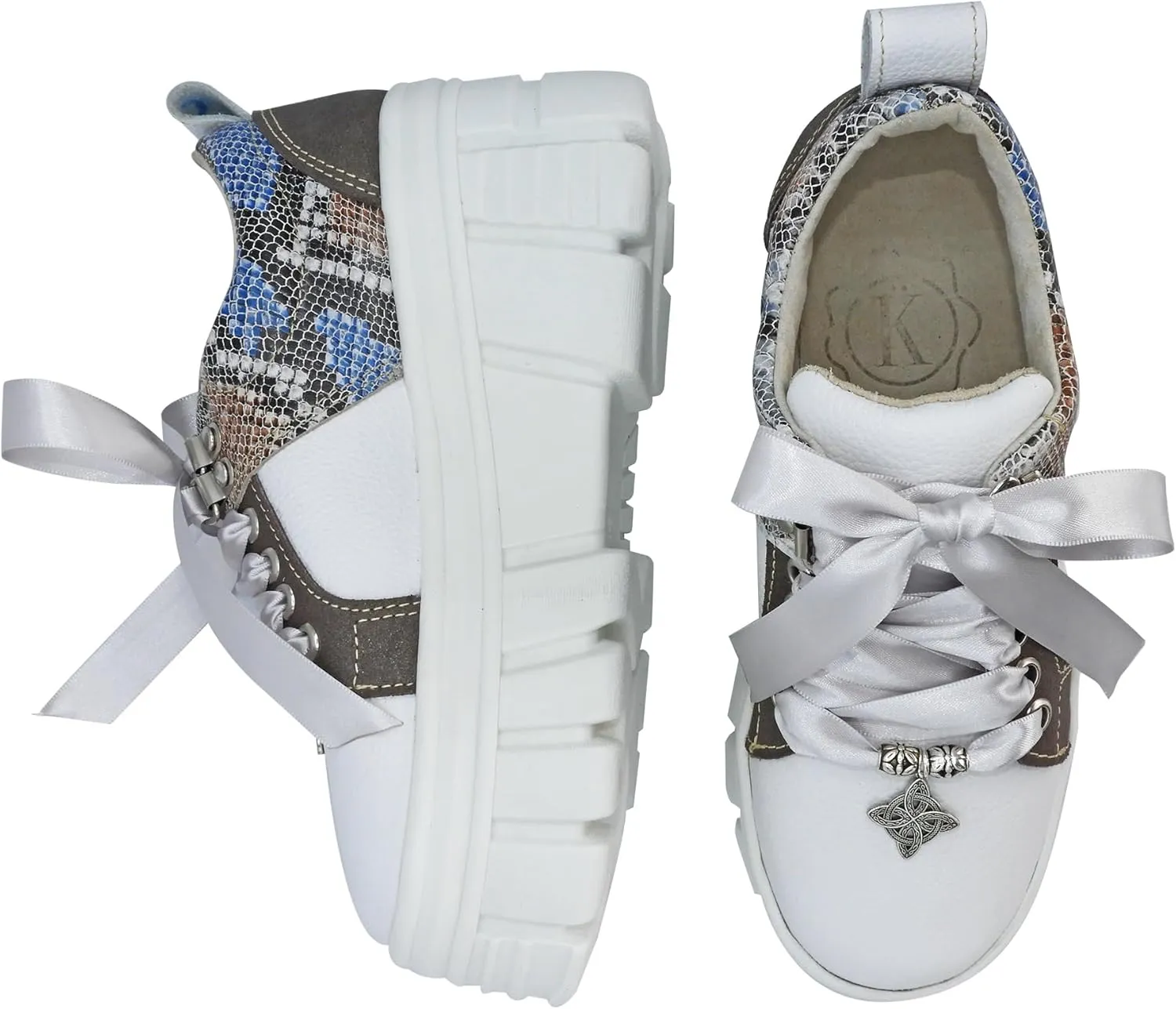 High Platform Sneakers 100% Natural Bovine Leather
