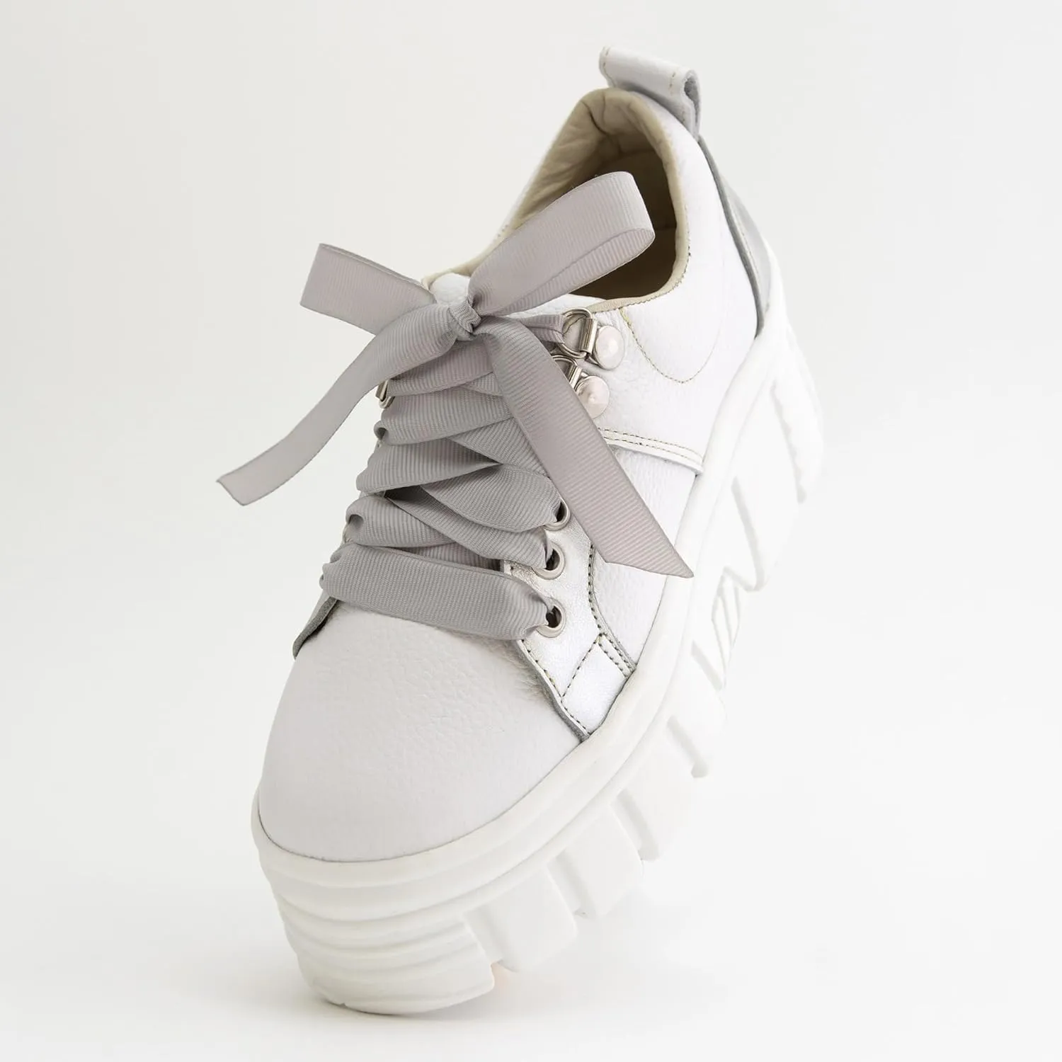 High Platform Sneakers 100% Natural Bovine Leather