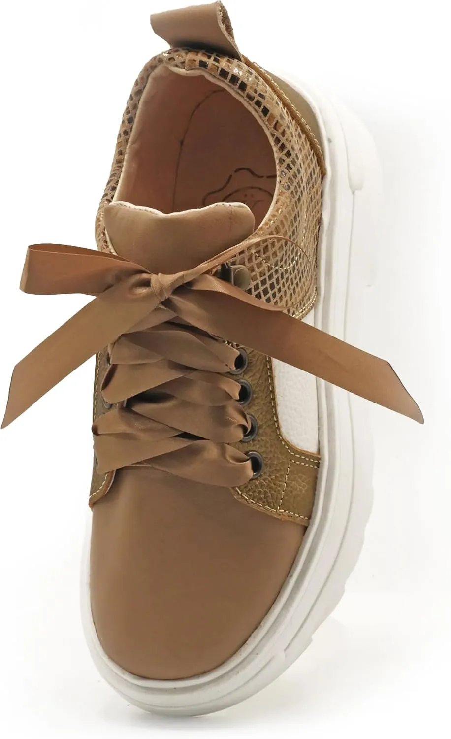 High Platform Sneakers 100% Natural Bovine Leather