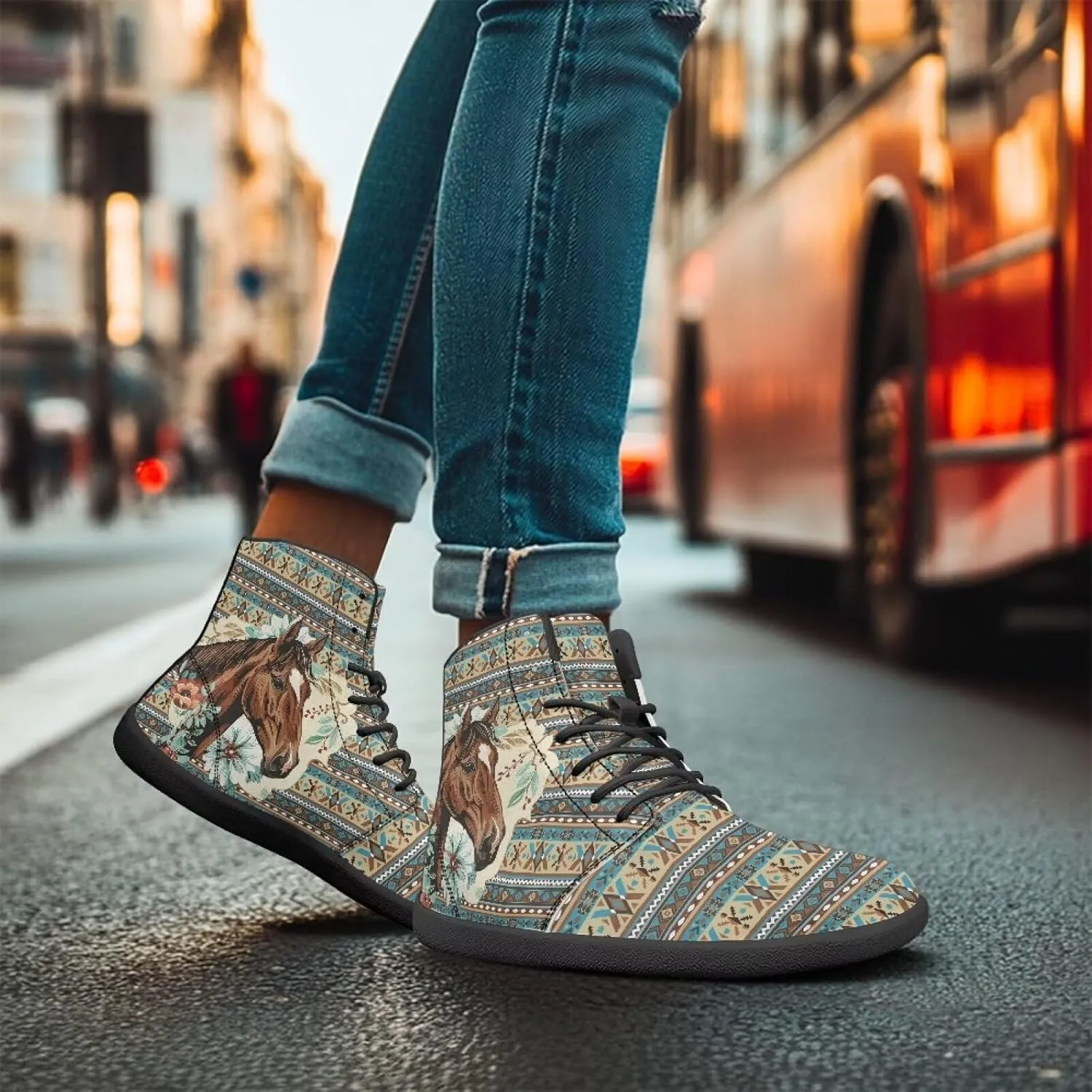 High Top Sneakers for Women Waterproof Barefoot Leather Shoes Women