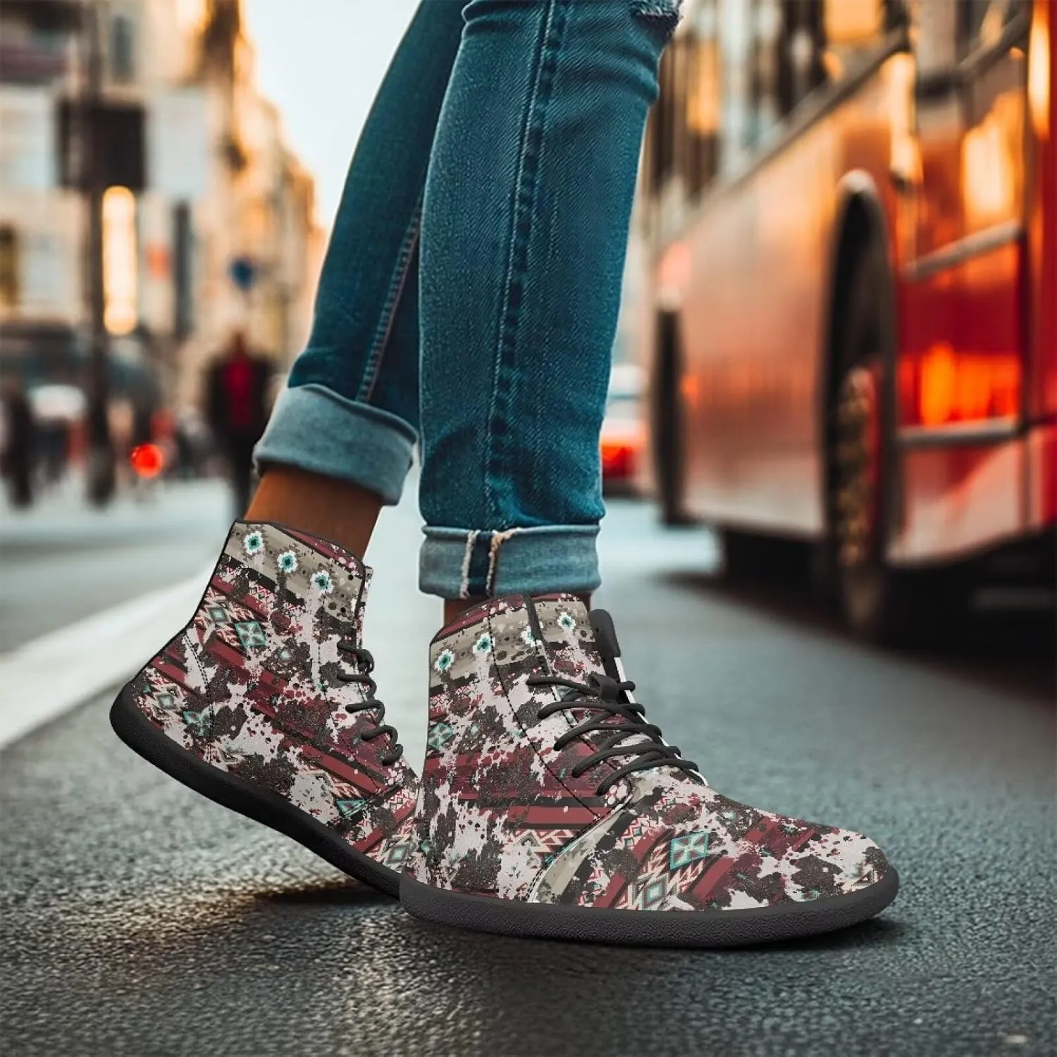 High Top Sneakers for Women Waterproof Barefoot Leather Shoes Women