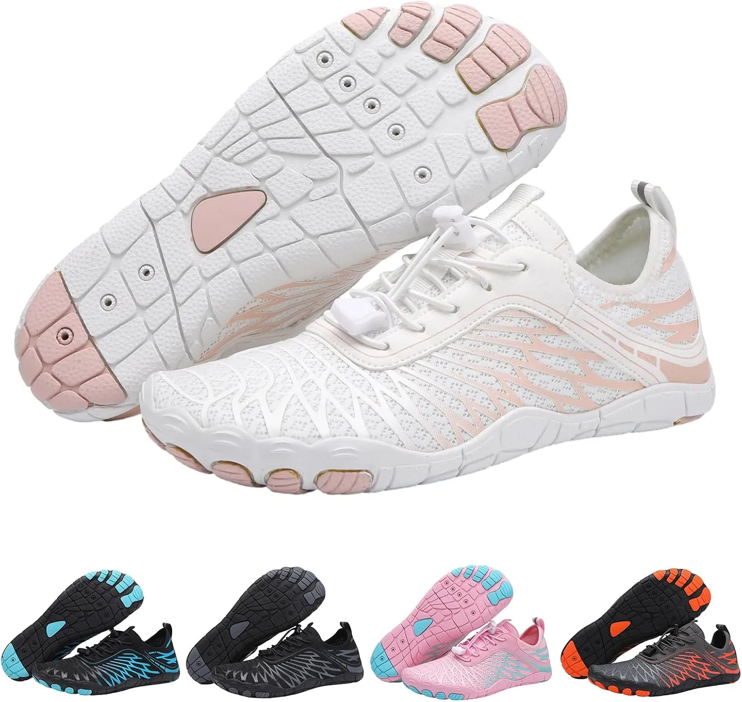 Hike Barefoot Shoes for Women Fashion Breathable & Non-Slip Athletic Footwear Wide Toe Water Shoes Lightweight Waterproof Trail Running Healthy & Non-Slip Barefoot Footwear