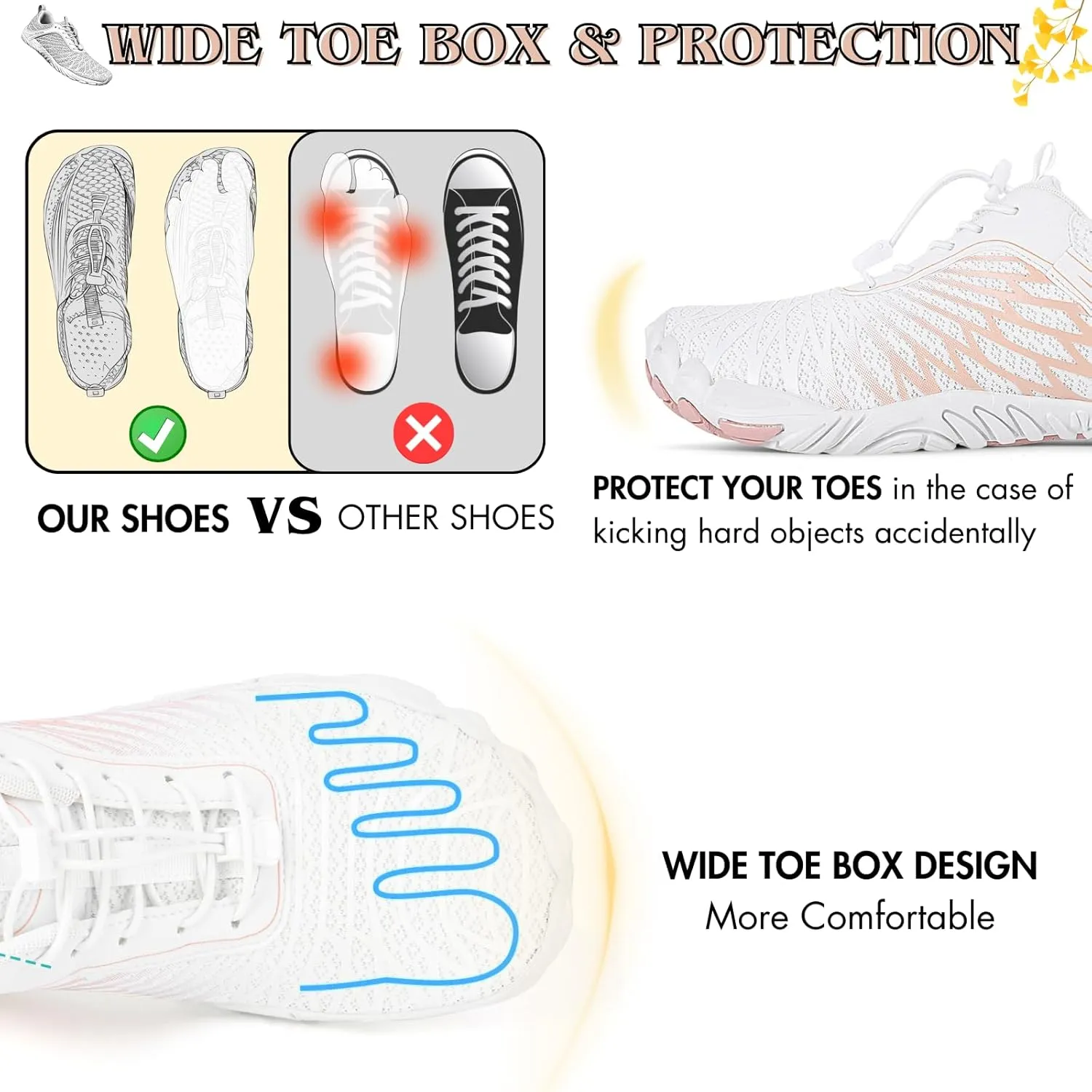 Hike Barefoot Shoes Women Men Minimalist Wide Toe Box Footwear Zero Drop Athletic Cross-Trainer Fashion Sneakers
