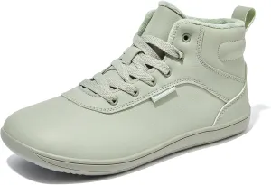 HOBIBEAR Womens Winter Barefoot Shoes Men Wide Toe Box Warm Faux Fur Lined Ankle Sneakers