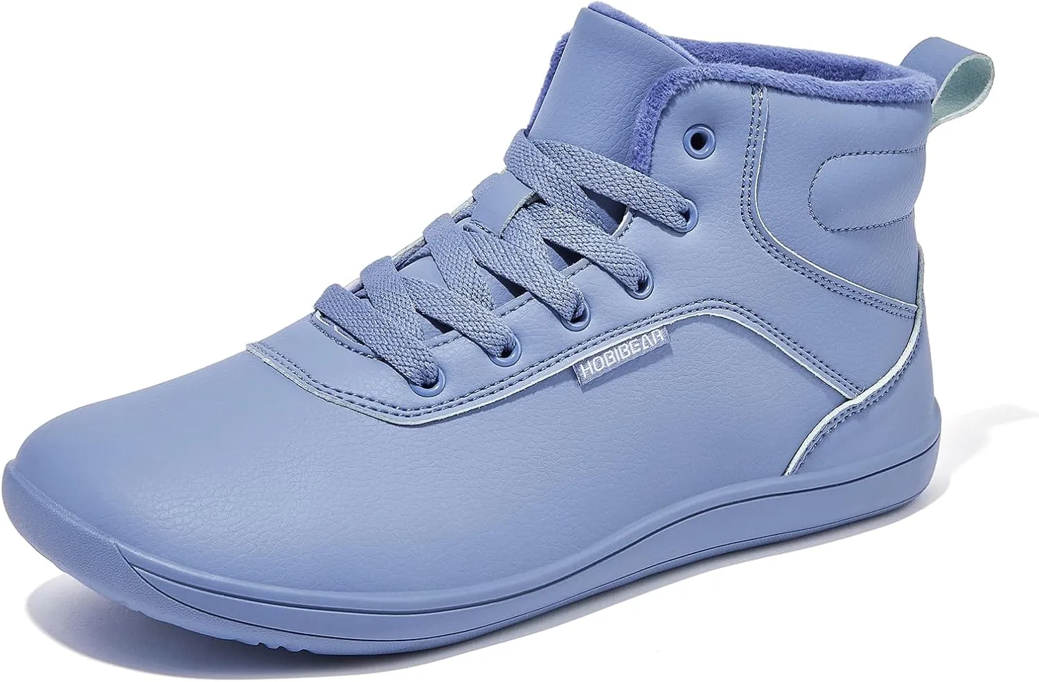 HOBIBEAR Womens Winter Barefoot Shoes Men Wide Toe Box Warm Faux Fur Lined Ankle Sneakers
