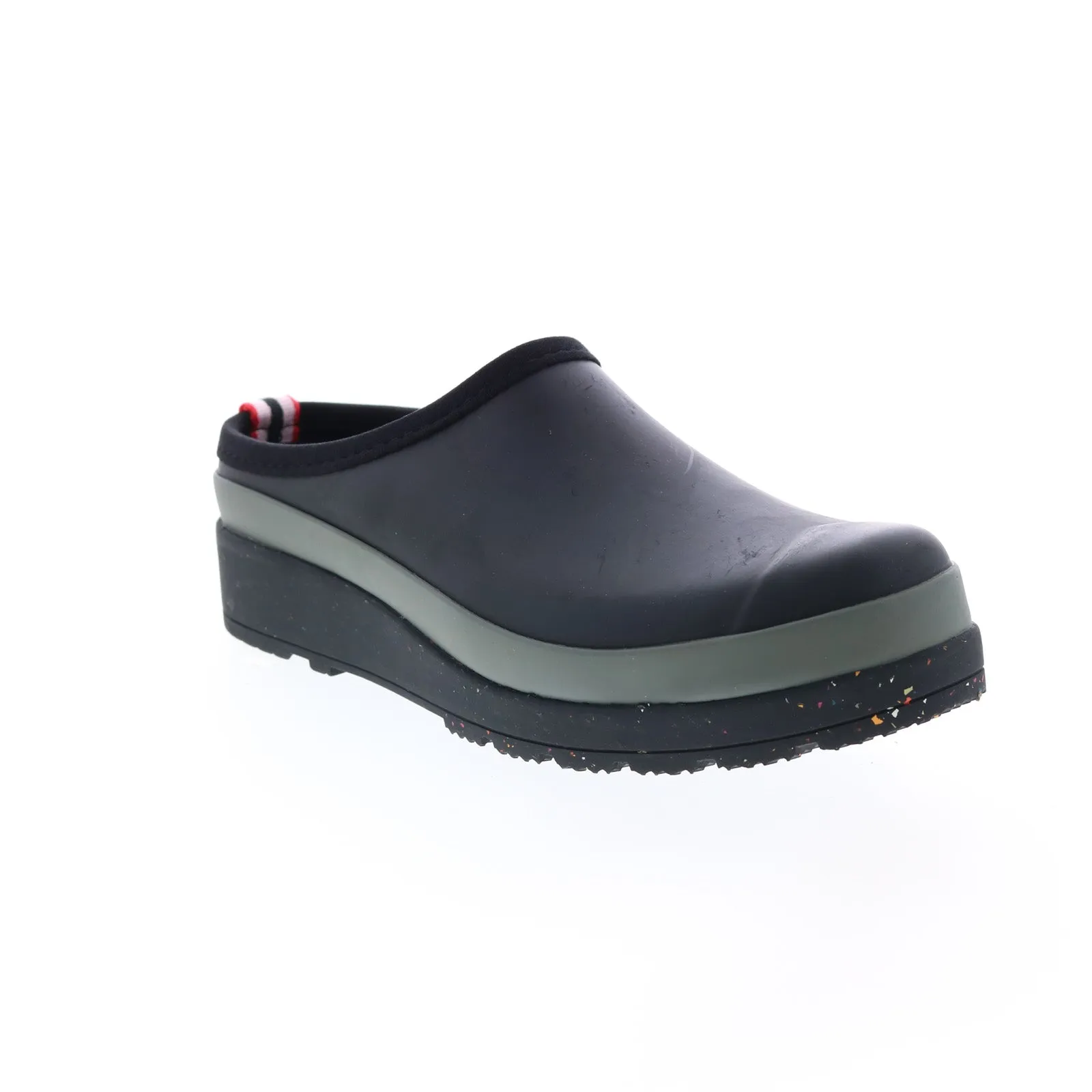 Hunter Play Speckled Sole Clog WFF1090RMA-BYA Womens Black Mules Clog Shoes