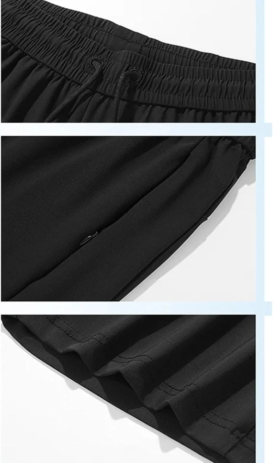 Ice Silk Shorts Men Loose Breathable Waterproof Quick-Drying Sports Running Casual Elastic Five-Point Pants