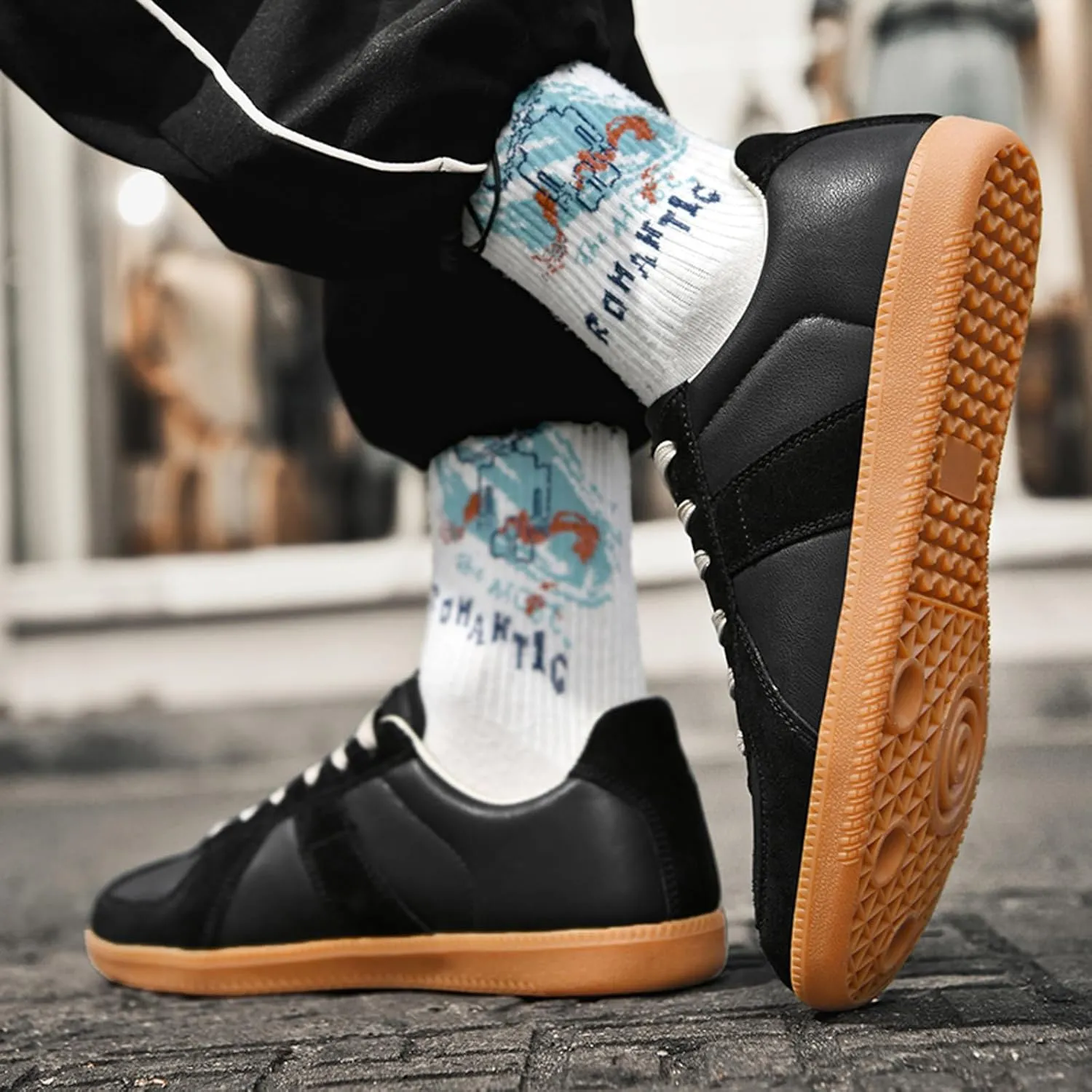ihinzry Fashion Sneakers for Men 2024 Gum Sole Sneakers Men Tennis Shoes