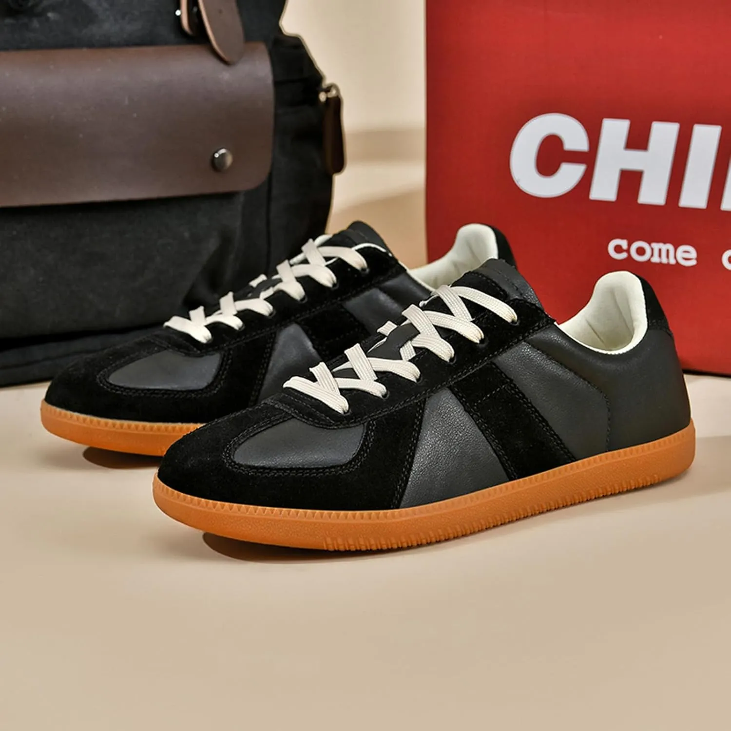 ihinzry Fashion Sneakers for Men 2024 Gum Sole Sneakers Men Tennis Shoes