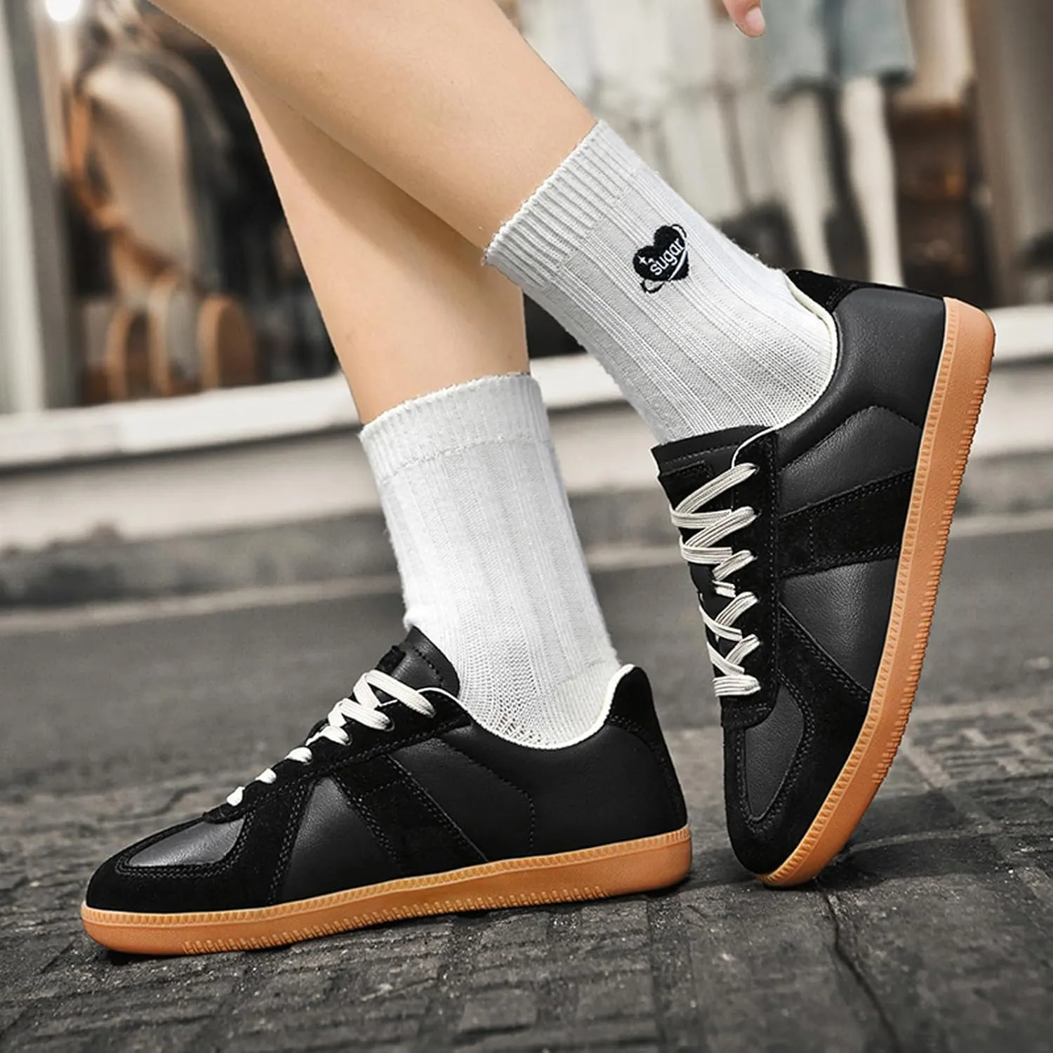 ihinzry Fashion Sneakers for Men 2024 Gum Sole Sneakers Men Tennis Shoes