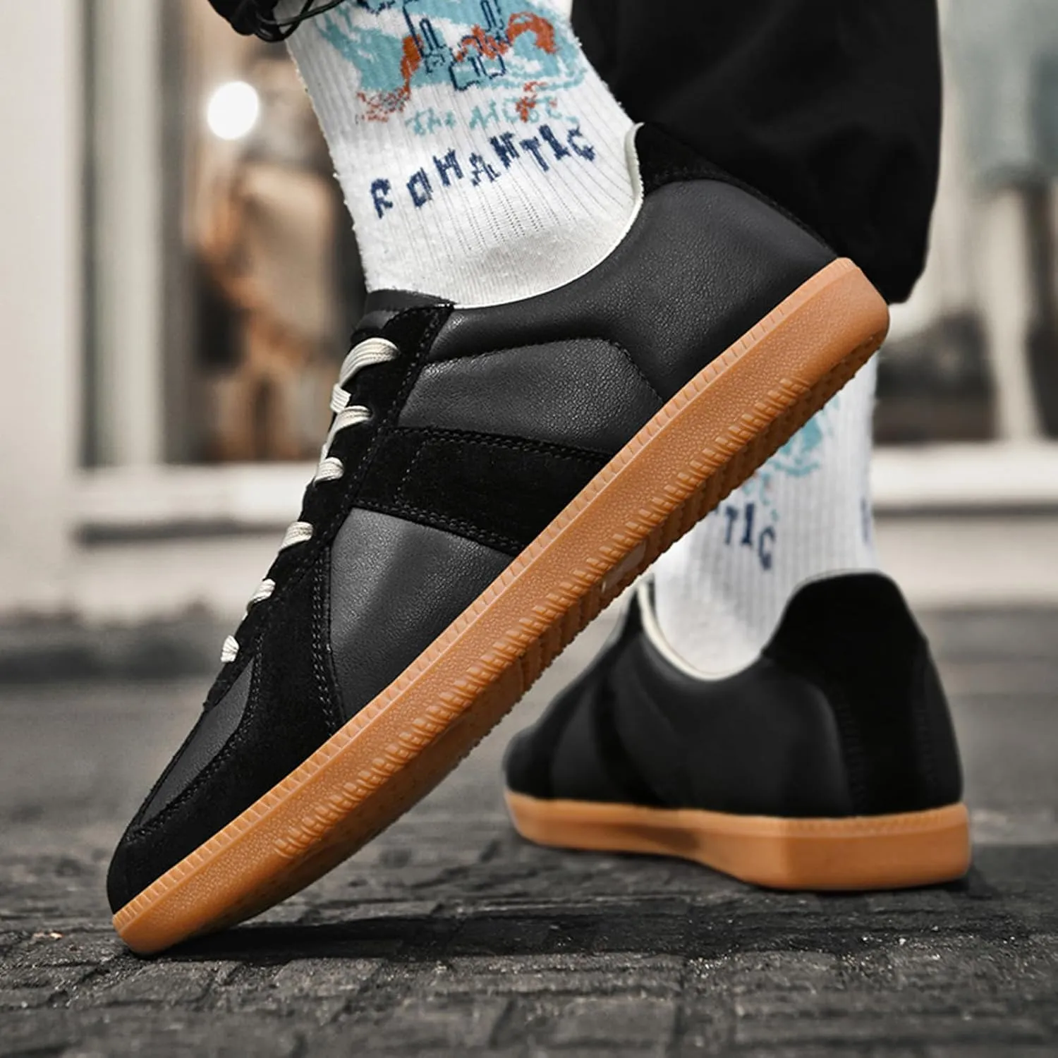 ihinzry Fashion Sneakers for Men 2024 Gum Sole Sneakers Men Tennis Shoes