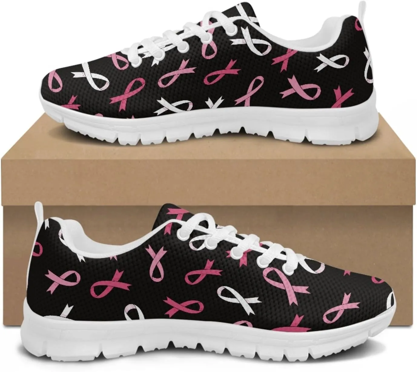 INSTANTARTS Women's Walking Shoes Air Mesh Running Shoes Non-Slip Lace Up Fashion Sneakers
