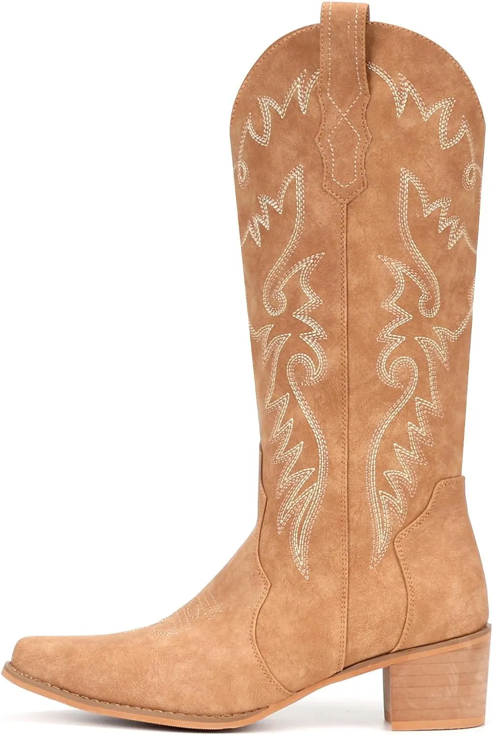 IXU Cowboy Boots Women Pointy Toe Women's Mid Calf Western Cowgirl Boots